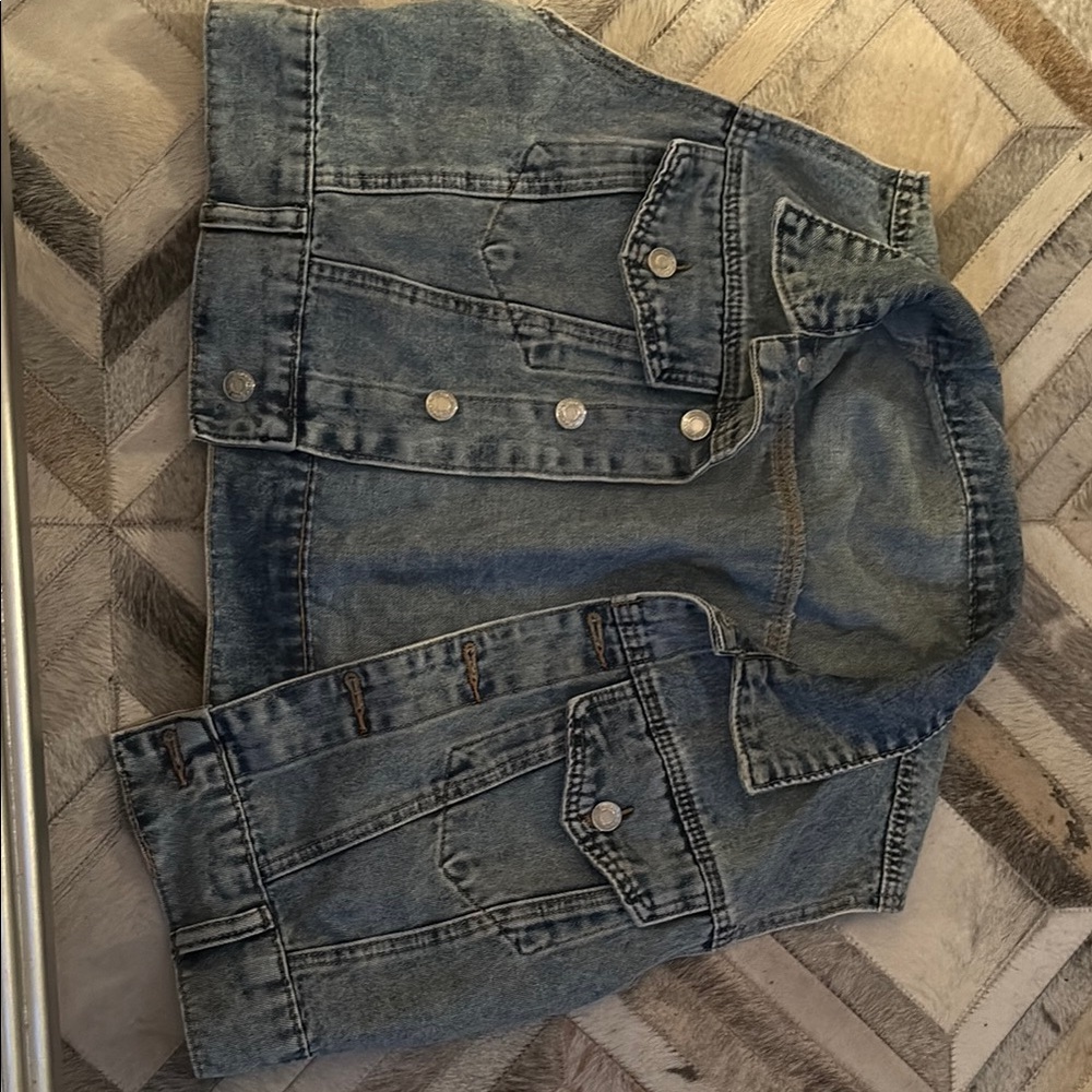 SHEIN Blue Denim Crop Top size Large